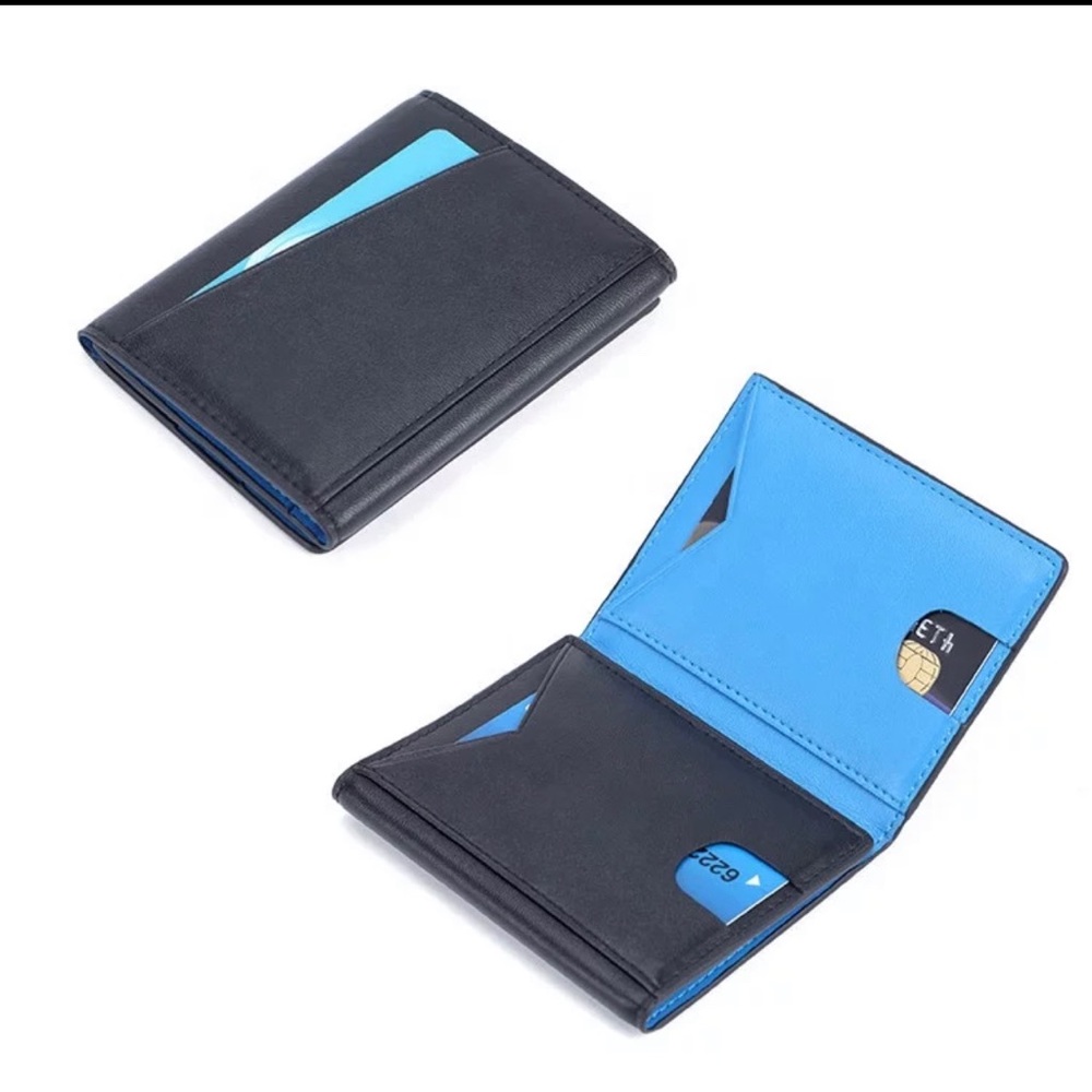 Trifold Slim Leather Thin Front Side Men Wallet